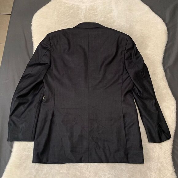 Canali 1934 Checkered Black 2 Button Wool Blazer Sport Jacket Size 42R - Picture 2 of 9